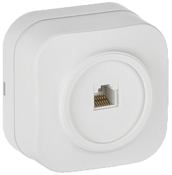 GLORY Розетка для открытой установки компьютерная RJ45 кат.5E РК10-ХБм белый матовый IEK EKH10-K01M