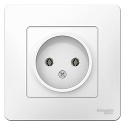 Розетка 1-м СП Blanca 16А IP20 250В без заземл. без защ. шторок бел. SE BLNRS000011 1210258
