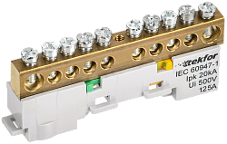 TEKFOR Шина PE "земля" неизолированная на универсальном держателе 8х12-10-Ж IEK TF-NN20-10-DL-K05