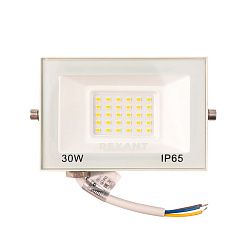 Прожектор светодиодный СДО 30Вт 2400Лм 3000K теплый свет, белый корпус REXANT 605-028