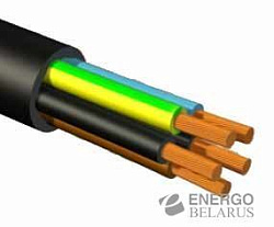 Провод ПВС-Т 4х2,5 + 1х2,5 чер (ПВС 5х2,5) (100м) Автопровод А00840