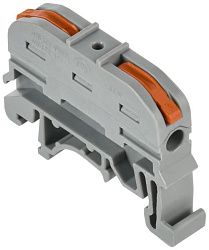 Строительно-монтажная клемма СМК 222-4111D проходная на DIN-рейку (4шт/упак) IEK UKZ20-4111D-004