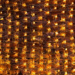 Гирлянда светодиодная Сеть 2х1,5м 288 LED ТЕПЛЫЙ БЕЛЫЙ черный ПВХ IP65 свечение с динамикой блок в комплекте NEON-NIGHT 215-026