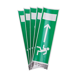 Наклейка эвакуационный знак "Направление к эвакуационному выходу налево" с хедером; 100х300 мм REXANT 56-0025-3