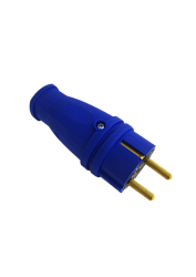 Вилка переносная прямая каучук В 16-001 (синий) с заземлением ВЭТП0013