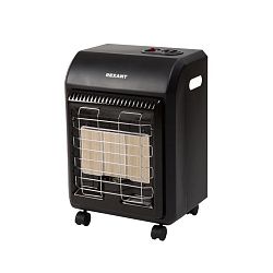 Обогреватель инфракрасный газовый для дома, 4,2кВт, для баллона 12л, черный REXANT 60-0021