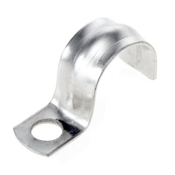 Скоба металлическая однолапковая СМО d16-17 мм отв. d 6,5 мм (100 шт/уп) Промрукав PR08.3742