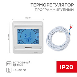 Терморегулятор сенсорный R91XT с автоматическим программированием, 3680 Вт REXANT 51-0533