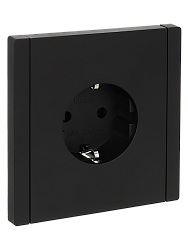 FORTE&PIANO Розетка 1-местная с заземлением без защитных шторок винтовое крепление 16А FP116 черный IEK FP-R11-16-K02