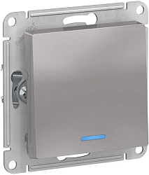 Выключатель 1-кл. СП AtlasDesign 10А IP20 (сх. 1а) 10AX с подсветкой механизм алюм. SE ATN000313 1240227