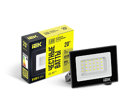 Прожектор СДО 06-20 светодиодный черный IP65 6500 K IEK LPDO601-20-65-K02