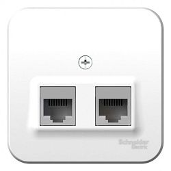 Розетка компьютерная 2-м ОП Blanca RJ45 кат.5E с изолир. пластиной бел. SE BLNIA045451 1210475
