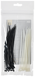 Набор хомутов 2,5х150 (25 белых; 25 черных) (50шт/упак) IEK UNH35-N02-050
