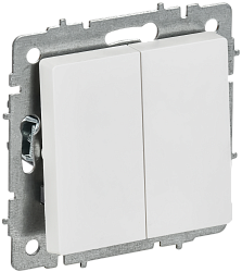 BRITE Выключатель 2-клавишный перекрестный 10А ВС10-2-3-БрАБ арктический белый IEK BR-V23-0-10-K91