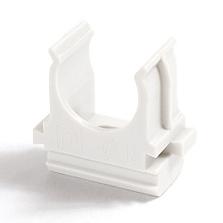 Крепёж-клипса для труб Полистирол белая d20 мм (100шт/1500шт уп/кор) Промрукав PR.02720б