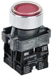 Кнопка управления LA167-BAF45 d=22мм 1з+1р красная IEK BBT20-BAF45-3-22-67-K04