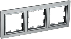 BRITE Рамка 3-местная РУ-3-БрС сталь IEK BR-M32-K46