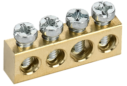 TEKFOR Шина нулевая сечение 6х9 4 отверстия IEK TF-KP00D-SN-04