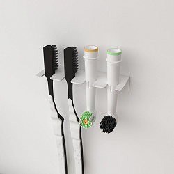 Держатель для хранения зубных щеток и насадок, монтаж без сверления, белый REXANT 38-0696