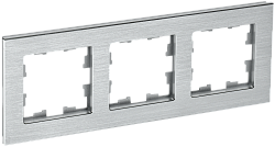 BRITE Рамка 3 -местная РУ-3-1-БрА металл алюминий IEK BR-M32-M-K47