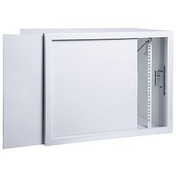 Шкаф настенный 19" АНТИВАНДАЛЬНЫЙ пенал 9U 600×400×470мм, (ШxГxВ) RAL 7035 REXANT 04-2251