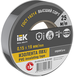 MIXTAPE 7 Изолента 0,15х19мм серая 25м IEK EX-IZ10-C15-19-25-K03