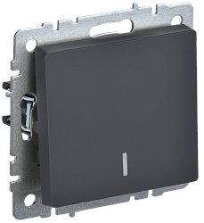 BRITE Выключатель 1-клавишный с индикацией 10А ВС10-1-1-БрГ графит IEK BR-V10-1-10-K53