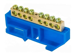 Шина N "ноль" на DIN-изоляторе СИНИЙ 8х12-8 DEKRON AN0803-0025