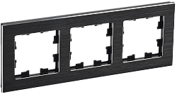 BRITE Рамка 3 -местная РУ-3-1-БрЧ металл черный IEK BR-M32-M-K02
