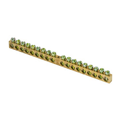 Шина PEN "ноль-земля" (6x9мм) 18 отв. латунь крепеж по центру EKF sn0-63-18