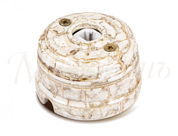 Розетка ретро компьютерная RJ45  (в комплекте с подъемной рамкой D70x45), цвет - дворцовый мрамор, к GE70341-19