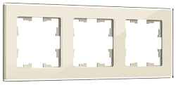 BRITE Рамка 3 -местная РУ-3-2-БрВа стекло ванильный IEK BR-M32-G-K10