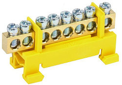 Шина PE "земля" на DIN-изоляторе типа "Стойка" ШНИ-6х9-8-С-Ж IEK YNN10-69-8P-K05