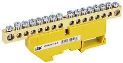 Шина PE "земля" на DIN-изол ШНИ-8х12-16-Д-Ж IEK YNN10-812-16D-K05