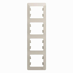 Рамка 4-м Glossa вертикал. молоч. SE GSL000908 454512