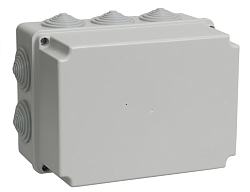 Коробка распаячная КМ41245 для открытой проводки безгалогенная (HF) 190х140х120мм IP44 10 гермовводов серая IEK UKO10-190-140-120-K41-44