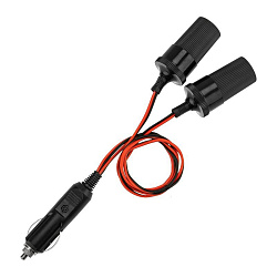 Разветвитель автоприкуривателя, 2 гнезда, шнур REXANT 16-0222