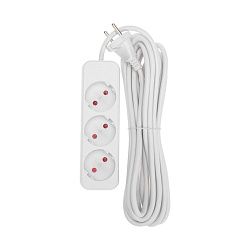Удлинитель STANDARD 3 гнезда, 5м, 2х1,0мм², б/з, белый REXANT 13-4008