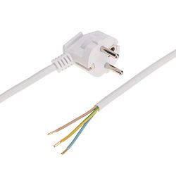 Шнур электрический с вилкой ПВС 3х1,0 мм² 3м белый REXANT 11-1319