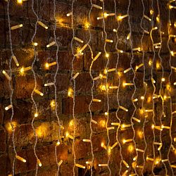 Гирлянда светодиодная Занавес 2х3м 600 LED ТЕПЛЫЙ БЕЛЫЙ белый ПВХ IP65 эффект мерцания 230В нужен блок 303-500-1 235-366