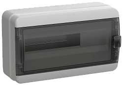 TEKFOR Корпус пластиковый КМПн-18 IP65 черная прозрачная дверь IEK TF5-KP72-N-18-65-K03-K02