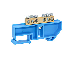 Шина N "ноль" на DIN-изоляторе СИНИЙ 6х9-6 DEKRON AN0803-0002