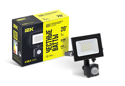 Прожектор СДО 06-20Д светодиодный черный с ДД IP54 6500K IEK LPDO602-20-65-K02