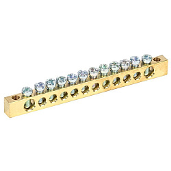 Шина PEN «земля-ноль» 6х9мм 12/2 (12 групп/крепеж по краям) REXANT 11-2368