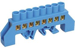 Шина N "ноль" в комбинированном DIN-изоляторе типа "Стойка" ШНИ-8х12-8-КС-С IEK YNN10-812-8DP-K07