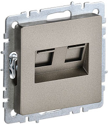 BRITE Розетка компьютерная двойная RJ45 кат.5E РК10-2-БрШ шампань IEK BR-K20-1-K37