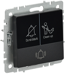 BRITE Кнопка звонка с индикацией для отелей 10А ВС10-1-9-БрЧ черный IEK BR-V14-2-10-K02