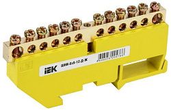 Шина PE "земля" на DIN-изол ШНИ-6х9-12-Д-Ж IEK YNN10-69-12D-K05