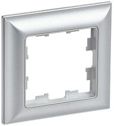 BRITE Рамка 1-местная РУ-1-Бр алюминий/алюминий IEK BR-M12-12-K47