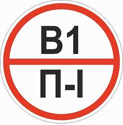 Знак пластик "Категории помещения по взрывопожарной и пожарной опасности В1 П-I" (200x200) EKF pn-b1-p-l